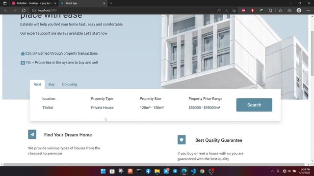 Responsive Real Estate Website Task with React смотреть онлайн