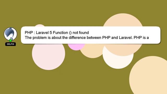 PHP : Laravel 5 Function () not found смотреть онлайн
