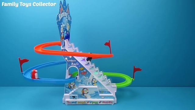 Penguin Race Toy | Funny toy review and playing for kids  смотреть онлайн