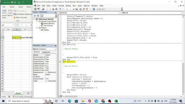 How To Format Cells Using VBA Code. (Simple Method To Find The Right Code) смотреть онлайн