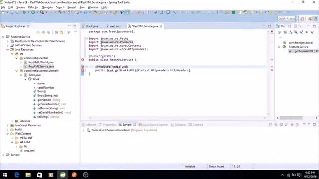 Jersey Rest Webservice Example To return XML смотреть онлайн
