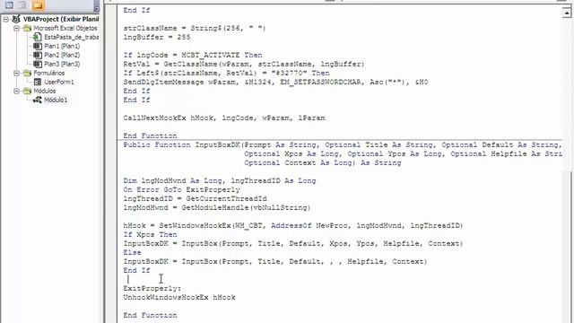 Como Colocar MASCARA de SENHA em Msgbox de INPUTBOX Excel VBA смотреть онлайн