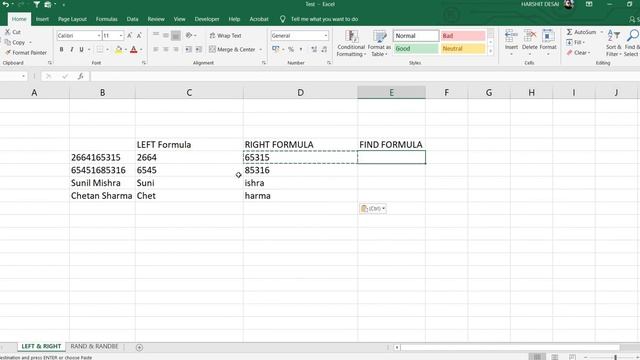 LEFT, RIGHT & FIND FUNCTION EXCEL смотреть онлайн