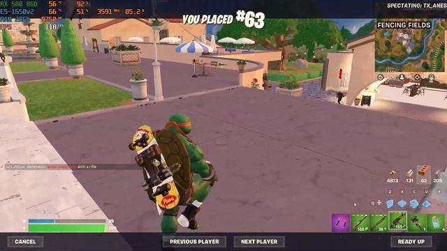 E5-1650v2 with RX 580 8Gb Fortnite 1080p Performance (High Textures) gameplay FPS benchmark Xeon смотреть онлайн