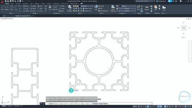 AutoCAD 2D Basic Tutorial for Beginners: Part 15 of 20 смотреть онлайн