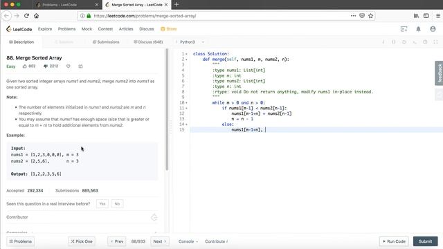 LeetCode in Python 88. Merge Sorted Array - Michelle小梦想家 смотреть онлайн