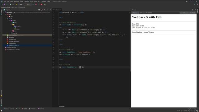 Webpack 5 with EJS - Embedded JavaScript Templating смотреть онлайн