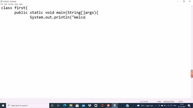 How to execute Welcome program in java смотреть онлайн