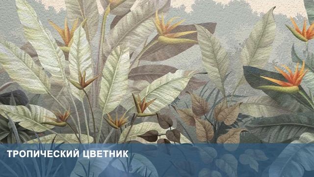 3D Фотообои «Тропический цветник» смотреть онлайн