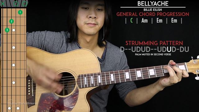 Bellyache Guitar Cover Acoustic - Billie Eilish 🎸 |Tabs + Chords| смотреть онлайн