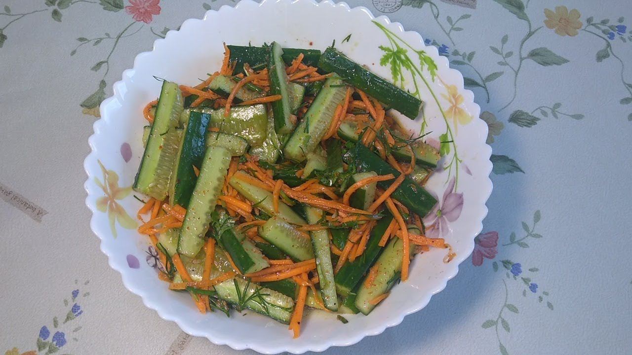 Огуречный корейский салат. смотреть онлайн