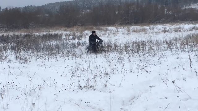 Мото покатушки. БАЛТ МОТОРС МОТАРД ДД по снегу с большим протектором ))) увидели утку- подранка ( смотреть онлайн