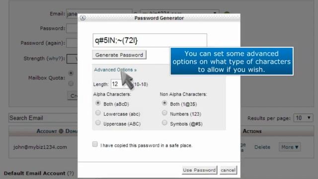 How to use the password generator when creating an email account in cPanel смотреть онлайн