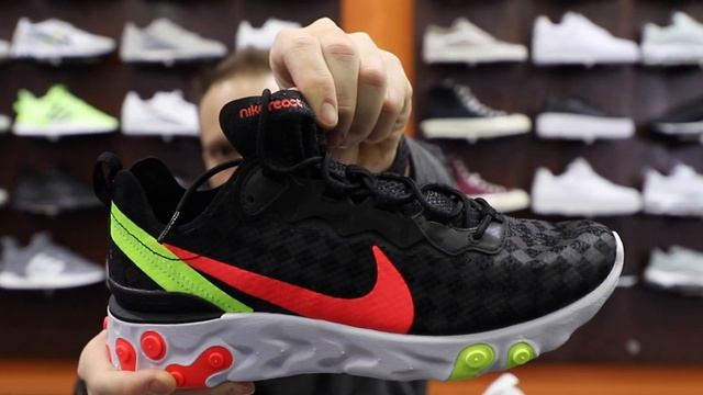 Unboxing Sneakers Nike React Element 55 Black CJ0782-001 | Freesneak Shop смотреть онлайн