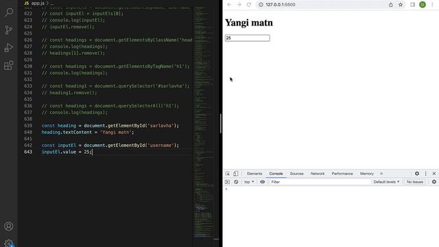 Javascript asoslari | 25. Elementlarni o’zgartirish смотреть онлайн