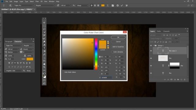 Dramatic Text on Fire Effect in Photoshop смотреть онлайн