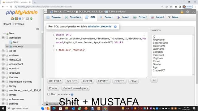 قواعد البيانات - MySQL Insert Statement جملة الإدخال - الدرس التاسع смотреть онлайн