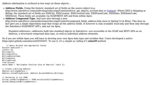 Salesforce: With JSON - How to serialize the Account's Shipping and Billing Address? смотреть онлайн