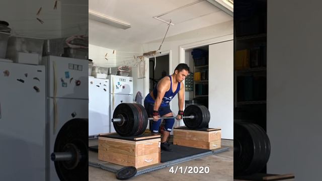 Power clean + power jerk from blocks (300 lbs.) смотреть онлайн