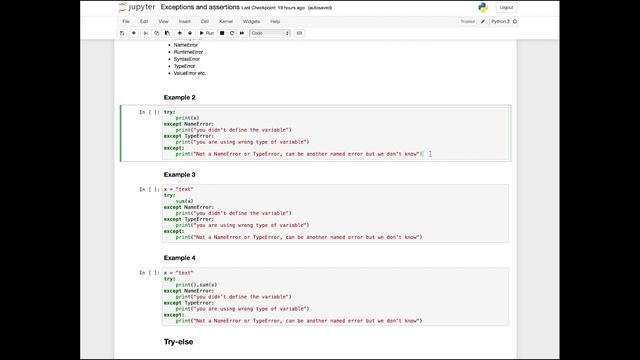 Exceptions and assertions in Python смотреть онлайн