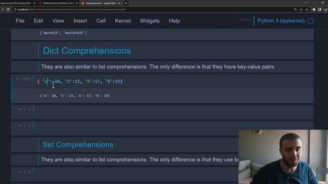List Compherensions ve Dict, Set, Generator Varyasyonları Uygulamalı #pythonic смотреть онлайн