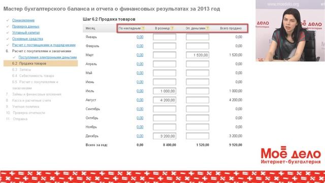 Подготовка и сдача бухгалтерской отчётности для ООО за 2013 год с сервисом «Моё дело» смотреть онлайн