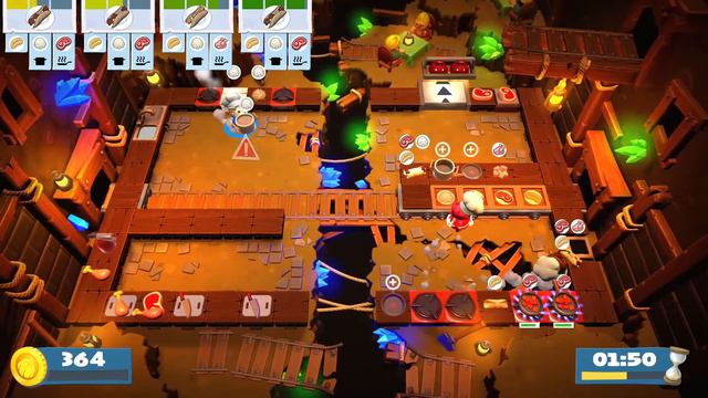 [Overcooked 2] Level 2-5 (3 Stars) ► Score: 788 / 600 ♦ Co-Op Mode (3 Players) ★ Gameplay ║#12║ смотреть онлайн