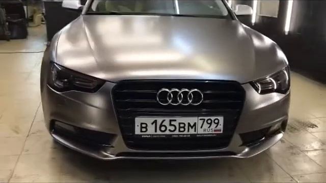 Оклейка в серый мат Audi A5. INDIVIDUAL-DESIGN.RU смотреть онлайн