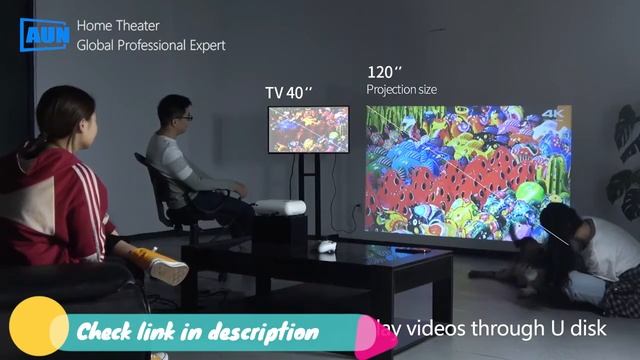BEST AUN MINI PROJECTOR W18 Optional Wireless Sync Display For Phone Customize OUR special Proyecto смотреть онлайн