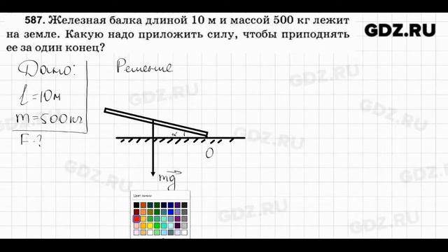 № 587 - Физика 7-9 класс Пёрышкин сборник задач смотреть онлайн