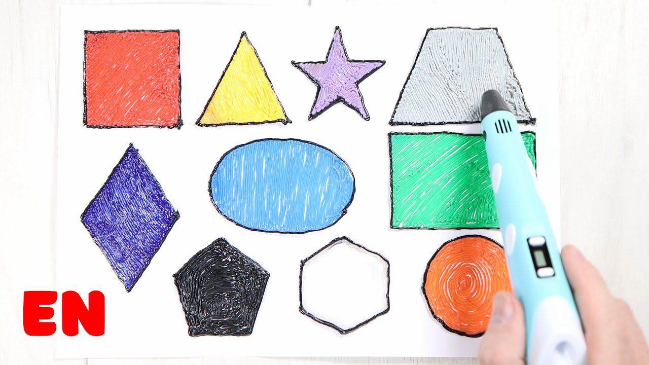 Studying of the figures. Making the figures with a 3D pen. And also studying of the colours смотреть онлайн