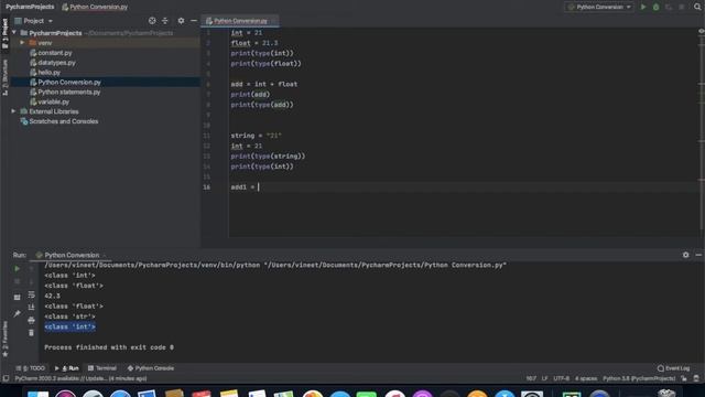 Python3 Type Conversion & Type Casting смотреть онлайн