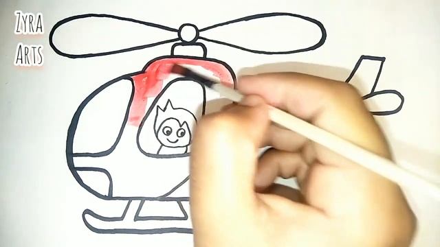 How to Draw and Color Helicopter for Kids, Easy Helicopter Drawing Step by Step смотреть онлайн