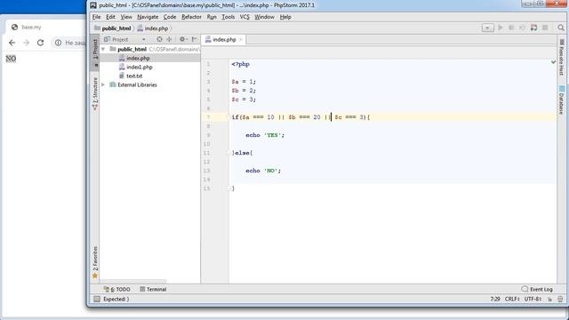 Основы php условный оператор IF, тернарный оператор смотреть онлайн