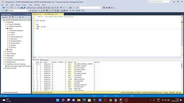 How to see active connections SQL server смотреть онлайн