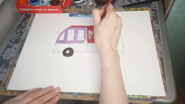 Урок рисования "Транспорт. Автобус" смотреть онлайн