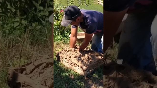 Саман кірпіш құю /shorts /Изготовление саманного кирпича. смотреть онлайн