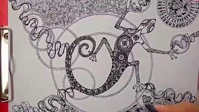 Рисование. Графика.Ящерица, Lizard, Сакральная графика смотреть онлайн