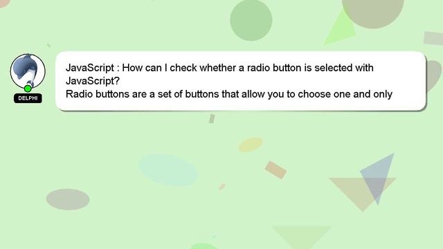 JavaScript : How can I check whether a radio button is selected with JavaScript? смотреть онлайн