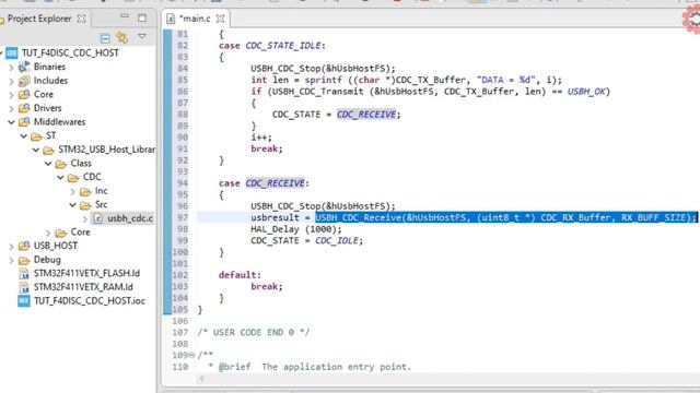 STM32 USB CDC HOST and DEVICE  Communicate using USB  HAL