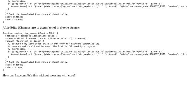 Drupal: How to override system_time_zones in Drupal 7? смотреть онлайн