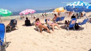 Пляж Копакабана в Рио-Де-Жанейро сегодня 7 ноября 2023. Бразилия. Погода, море и пляж в Бразилии