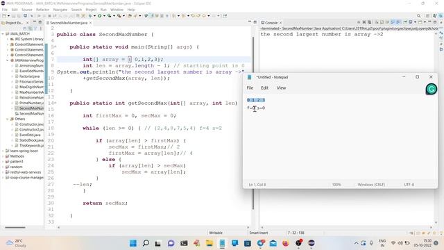 Video-09 find the second largest number in the given array #java #javaprogramming #javaforbeginners смотреть онлайн
