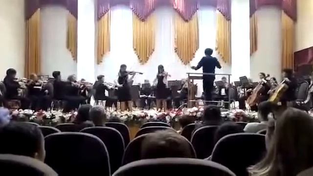 Пабло Сарасате. "Наварра" для двух скрипок с оркестром. (Камила Айткулова, Арайлым Бекмагамбетова) смотреть онлайн
