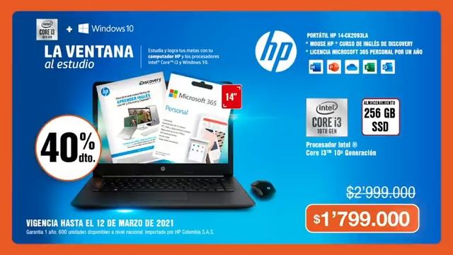 Portátil HP 14-ck2093la con Intel Core i3 + Office Personal + Curso de Inglés + Mouse смотреть онлайн