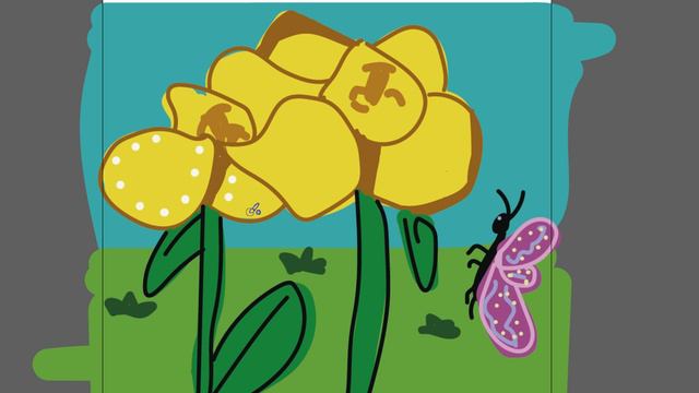 Рисуем необычный цветок и бабочку часть 86 смотреть онлайн