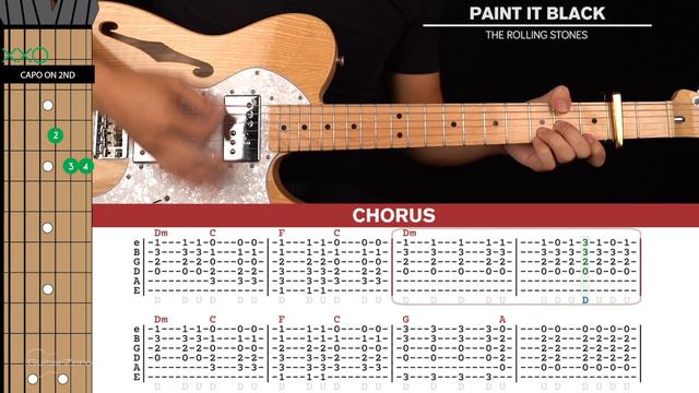 Paint It Black Guitar Cover The Rolling Stones 🎸|Tabs + Chords|