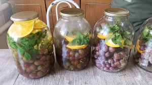 МОХИТО ИЗ ВИНОГРАДА НА ЗИМУ. Такой компот в магазине точно не купите. 🍇🍊🍋