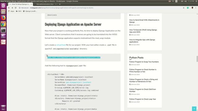 How To Setup Django Applications with Apache and mod_wsgi on Ubuntu смотреть онлайн