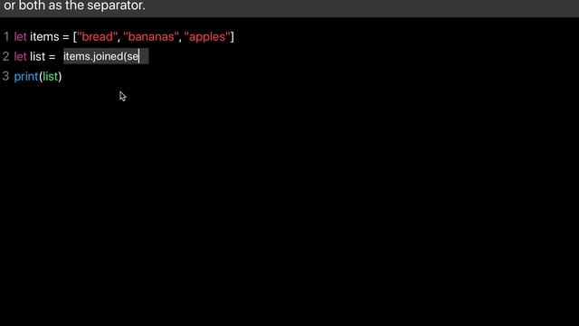 Learn Swift: Use .joined(separator) to merge array of strings (Chapter 7 Challenge 6) смотреть онлайн
